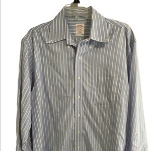 Brooks Brothers Blue and White Pinstripe Dress Shirt Size 16-33
